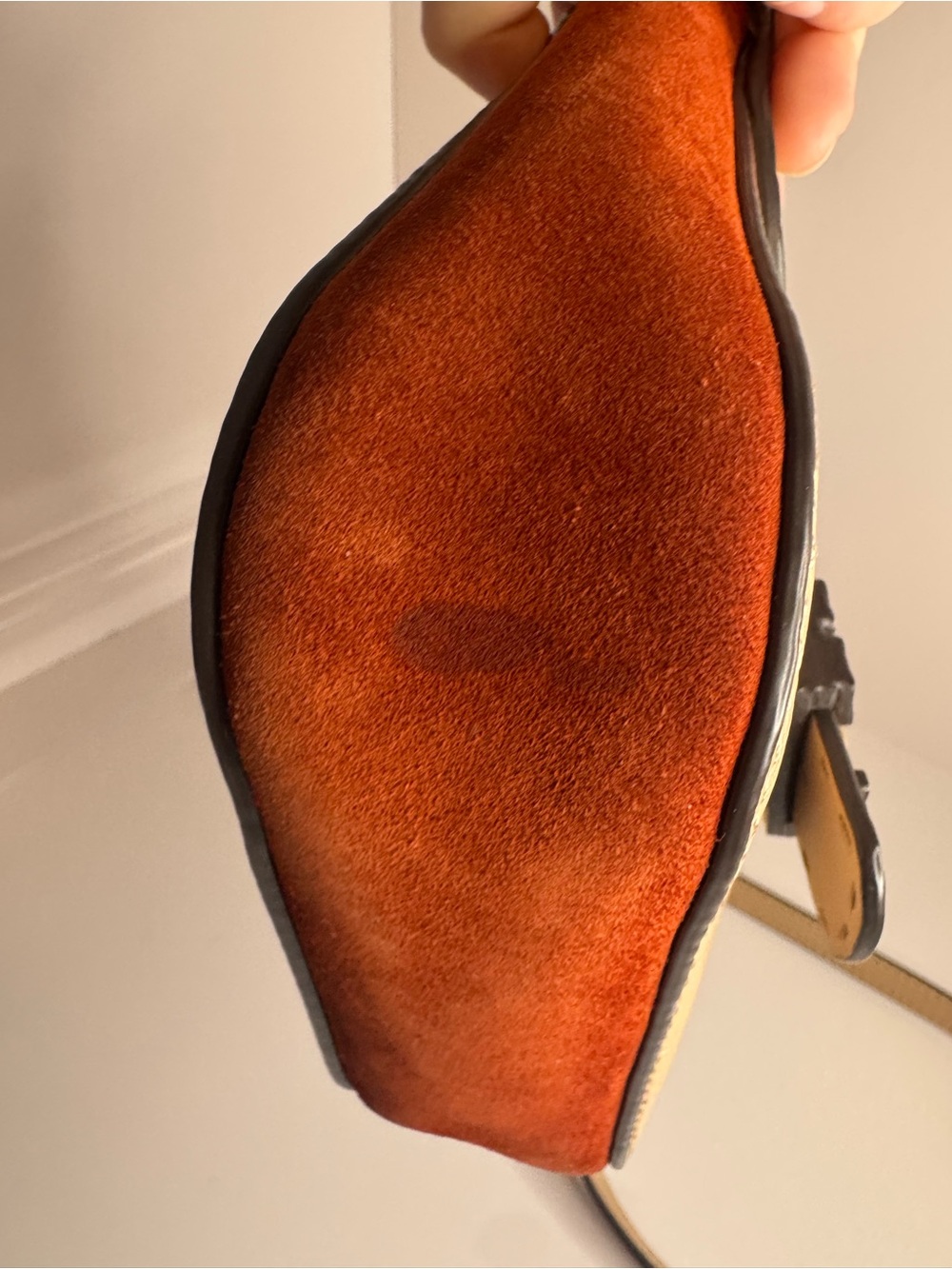 #311 Tory Burch McGraw Embossed Leather & Suede Crossbody Bag - Picture 11 of 16
